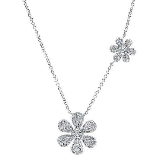 Double Flower Diamond Necklace | Harrisons Collection