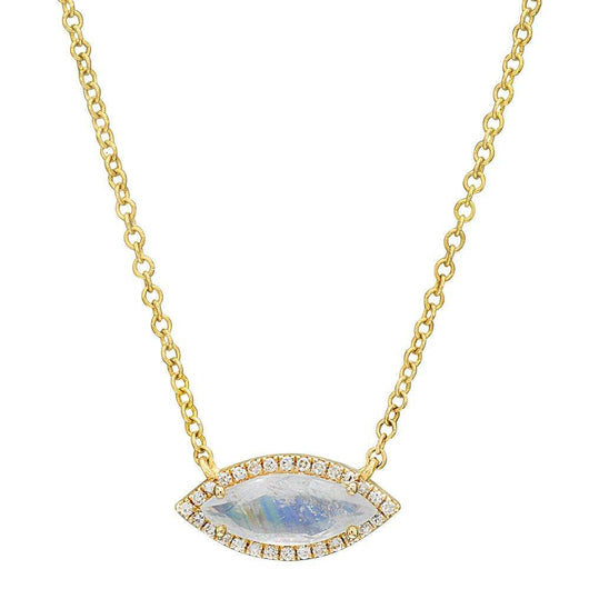 Marquis Rainbow Moonstone Necklace | Harrisons Collection