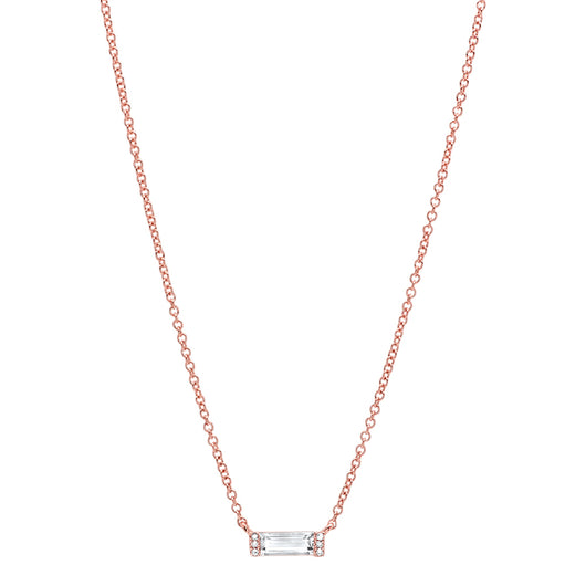 Diamond and White Topaz Brick Necklace | Harrisons Collection