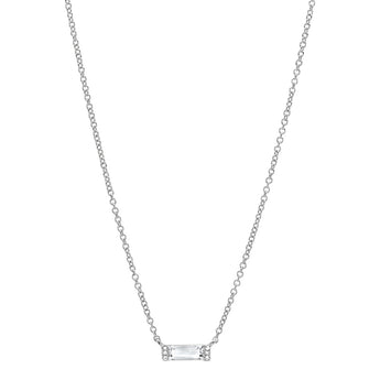 Diamond and White Topaz Brick Necklace | Harrisons Collection