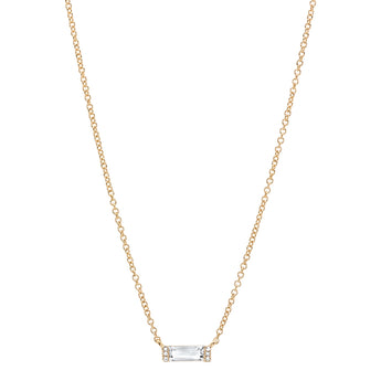 Diamond and White Topaz Brick Necklace | Harrisons Collection