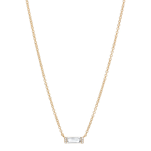 Diamond and White Topaz Brick Necklace | Harrisons Collection