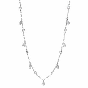 Pave Pear Shape Drop Choker Necklace | Harrisons Collection
