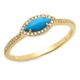 Mini Turquoise Marquis Ring | Harrisons Collection