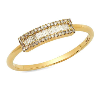 Baguette Diamond Bar Ring | Harrisons Collection