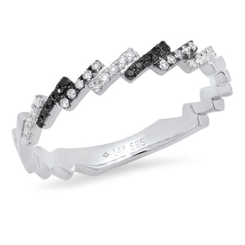 White Gold Slanted Bar Ring | Harrisons Collection