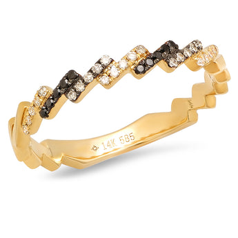 Yellow Gold Slanted Bar Ring | Harrisons Collection