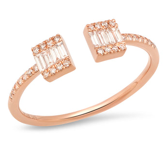 Double Diamond Baguette Ring | Harrisons Collection