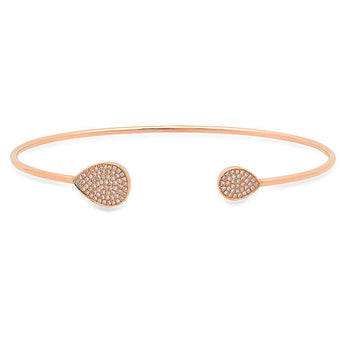 Pave Pear Open Cuff | Harrisons Collection