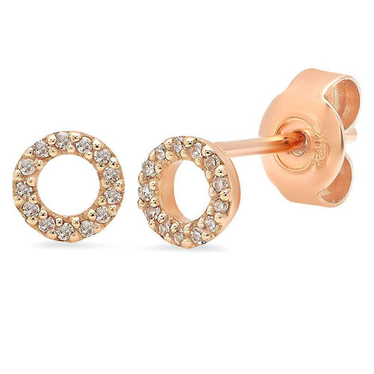 Diamond Open Circle Studs | Harrisons Collection
