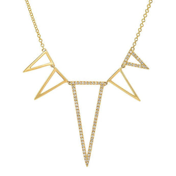 Gold and Diamond Open Triangle Necklace | Harrisons Collection