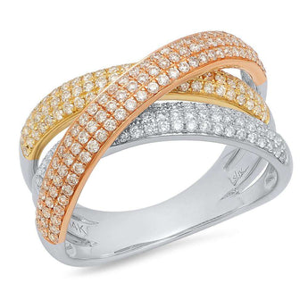 Diamond Cross Over Ring | Harrisons Collection