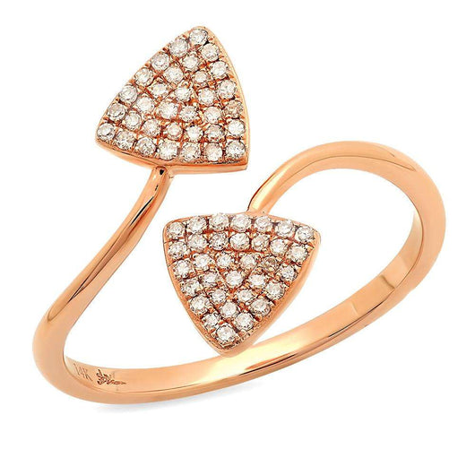 Double Diamond Curved Triangle Ring | Harrisons Collection