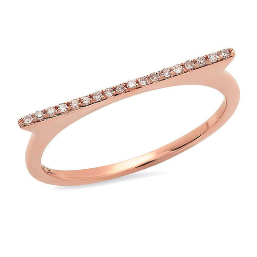 Rose Gold Diamond Bar Ring | Harrisons Collection