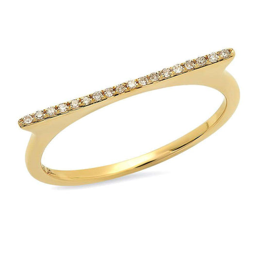 Yellow Gold Diamond Bar Ring | Harrisons Collection