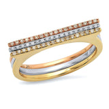 Rose Gold Diamond Bar Ring | Harrisons Collection