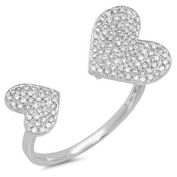 Double Diamond Heart Ring | Harrisons Collection