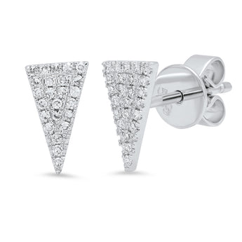 Pave Diamond Triangle Earrings