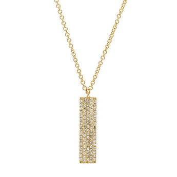 Long Rectangle Diamond Pendant | Harrisons Collection