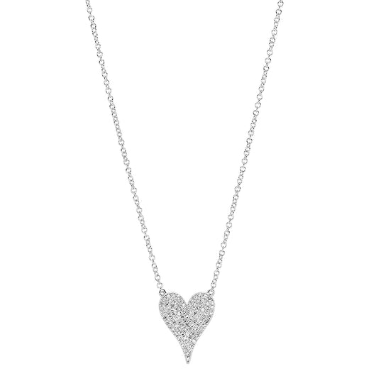 Pave Diamond Heart Necklace | Harrisons Collection