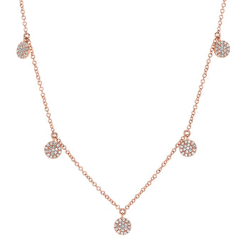Pave Diamond Hanging Circle Necklace | Harrisons Collection