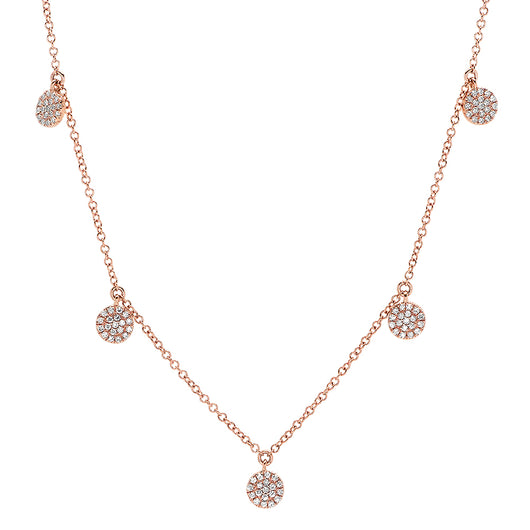 Pave Diamond Hanging Circle Necklace | Harrisons Collection