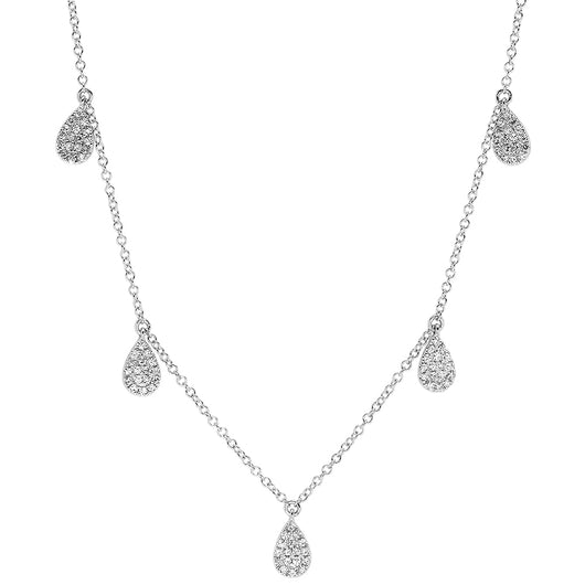 Pave Diamond Hanging Pear Necklace | Harrisons Collection