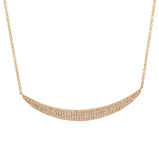 Diamond Pave Crescent Necklace