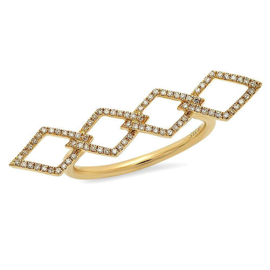 Long Interlocking Diamond Ring | Harrisons Collection