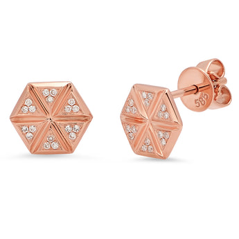 Diamond Hexagon Studs | Harrisons Collection