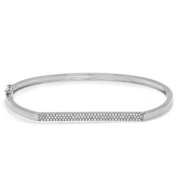 Pave Diamond ID Bar Bangle | Harrisons Collection