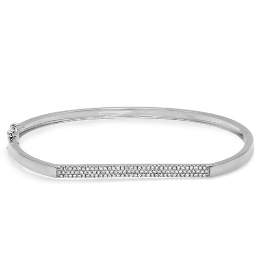 Pave Diamond ID Bar Bangle | Harrisons Collection