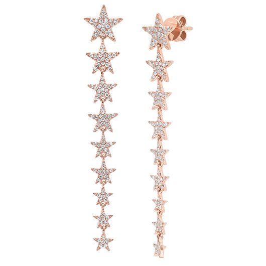 Long Diamond Star Earrings | Harrisons Collection