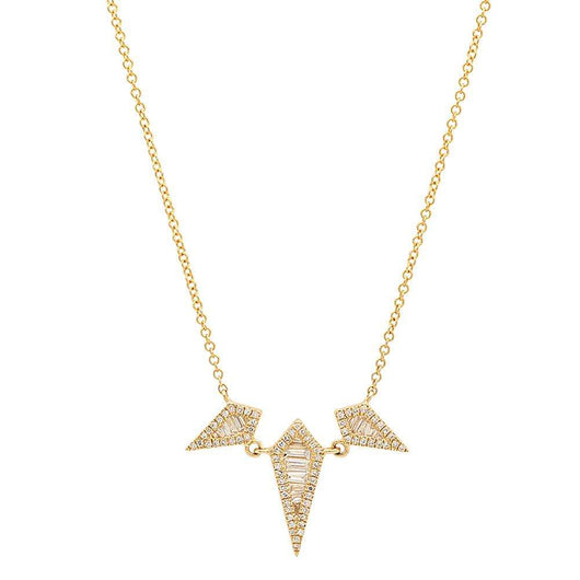 Triple Diamond Baguette Spear Necklace | Harrisons Collection