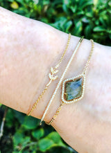 Diamond Leaf Chain Bracelet | Harrisons Collection