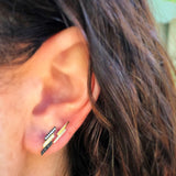 Triple Diamond Bar Stud Earring | Harrisons Collection