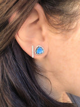 Long Diamond Bar Stud Earring | Harrisons Collection