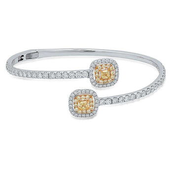 Yellow and White Diamond Cuff | Harrisons Collection